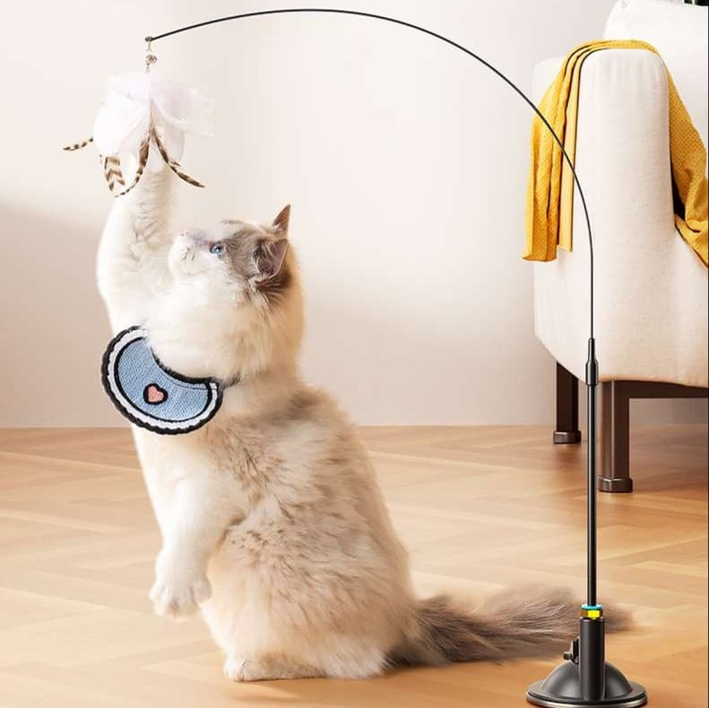 猫 おもちゃ 長柄付き自動猫じゃらし