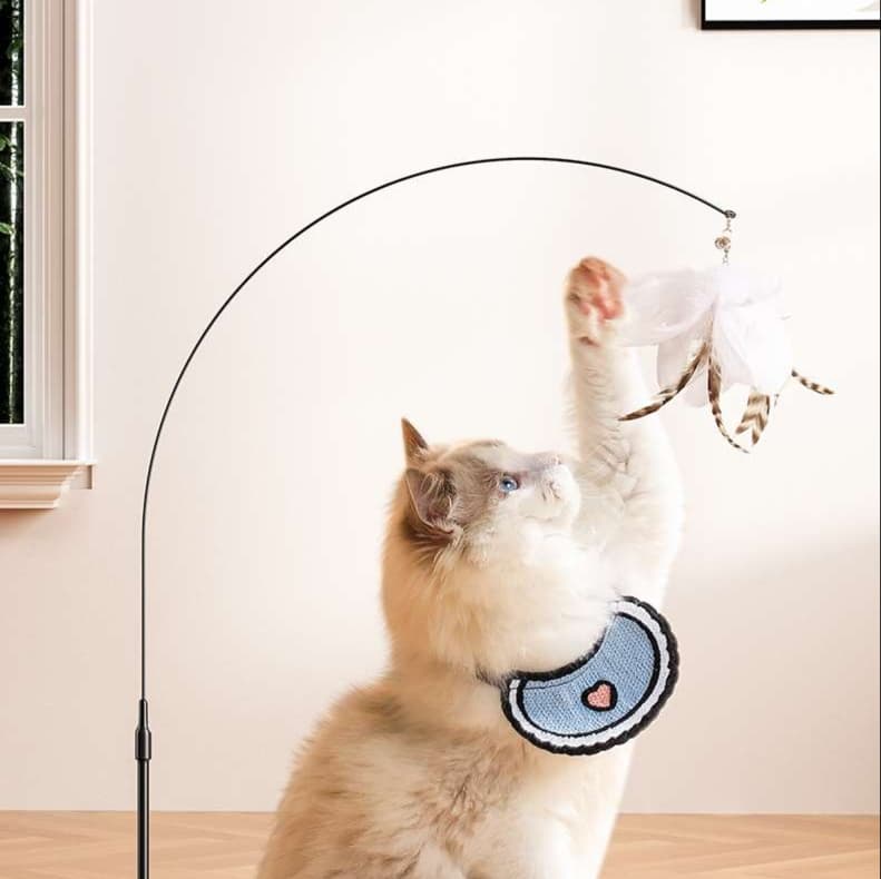 猫 おもちゃ 長柄付き自動猫じゃらし