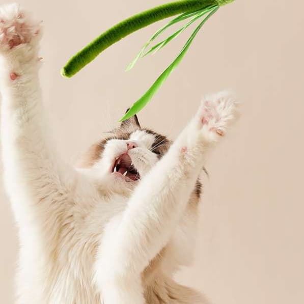 猫 おもちゃ もふもふ癒やし棒 じゃれ猫の友