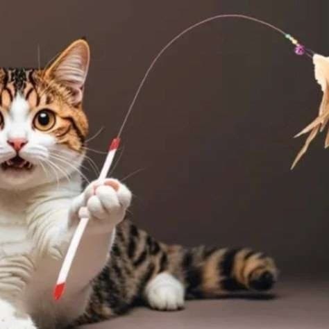 猫 おもちゃ ふわふわ天然羽根じゃらし棒