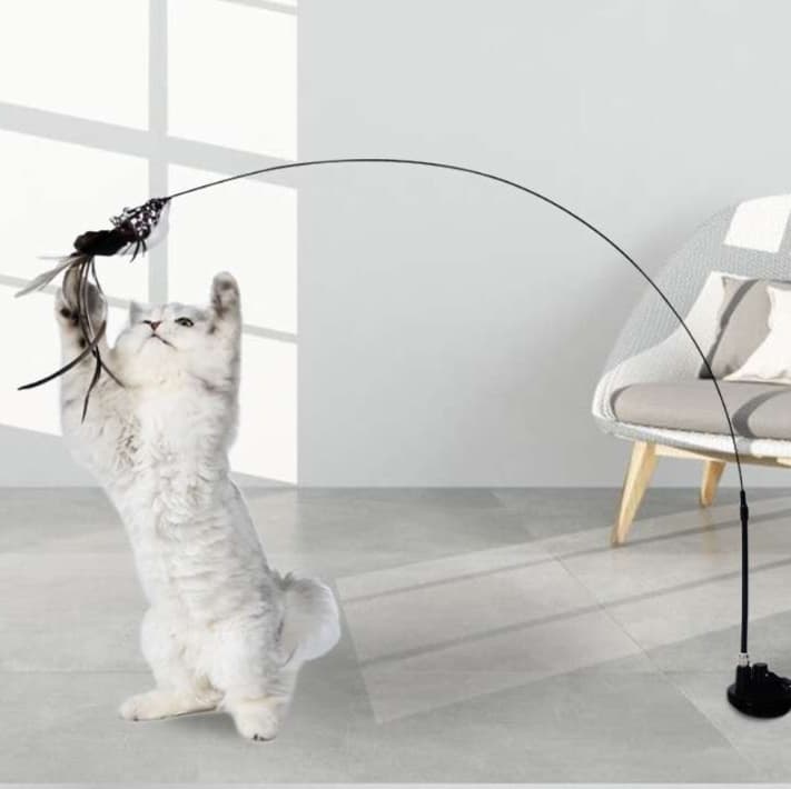 猫 おもちゃ 自立型スイング猫じゃらし棒