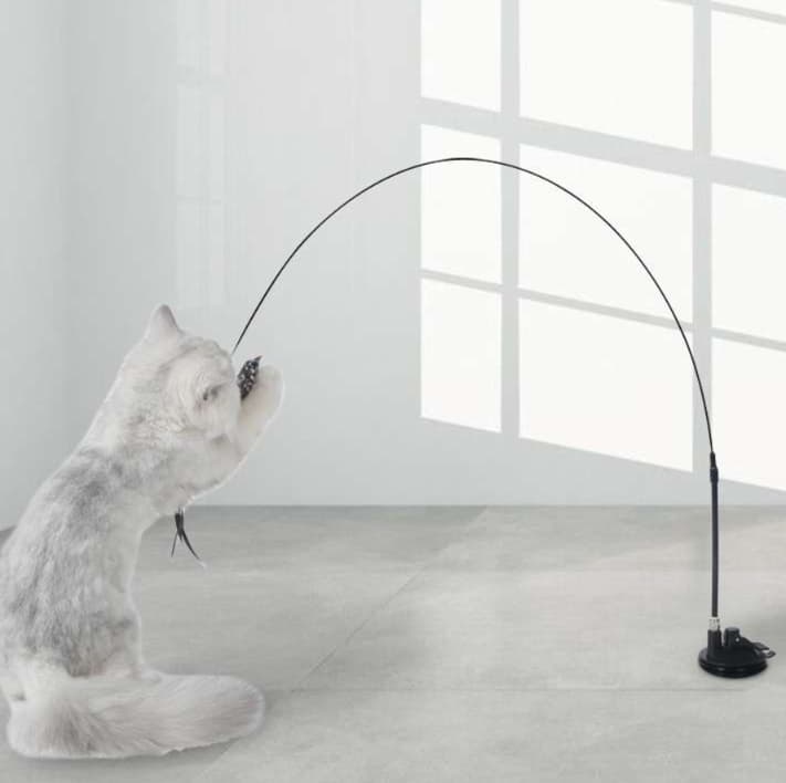 猫 おもちゃ 自立型スイング猫じゃらし棒