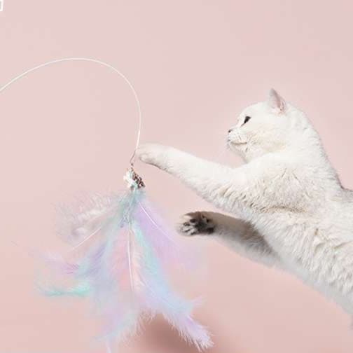 猫 おもちゃ 天使の羽根付き もふもふ仙女猫じゃらし