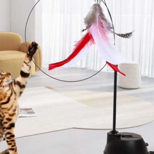 猫 おもちゃ くるくる回転式 猫じゃらし棒