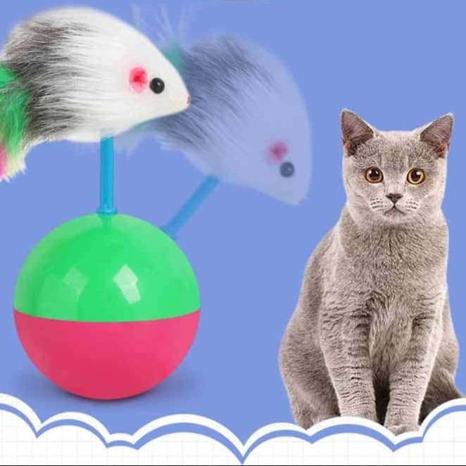 猫 おもちゃ くるくるネズミ 回転じゃらし