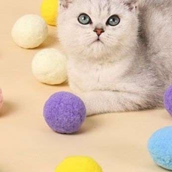 猫 おもちゃ ふわもこ毛玉ころころ猫じゃらし
