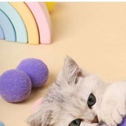 猫 おもちゃ ふわもこ毛玉ころころ猫じゃらし