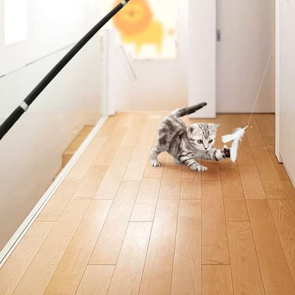 猫 おもちゃ 優雅な羽根遊び 猫じゃらし 付け替えタイプ