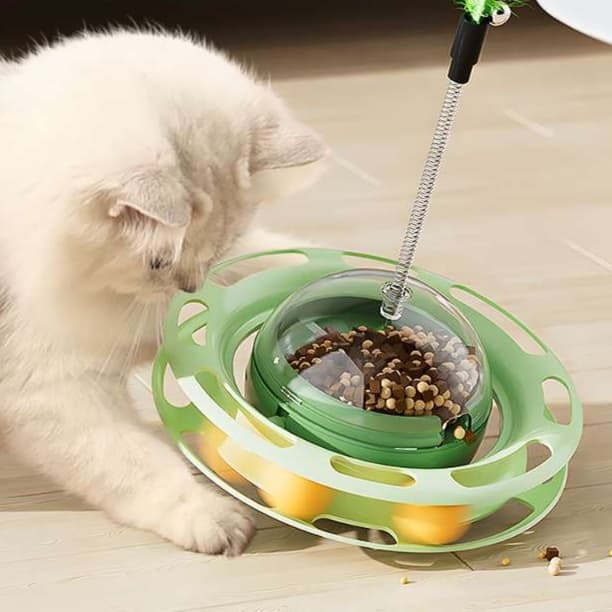 猫 おもちゃ きまぐれ遊び回転盤付き猫じゃらし