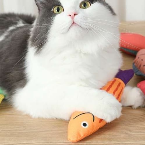 猫 おもちゃ もちふわ魚型猫じゃらし