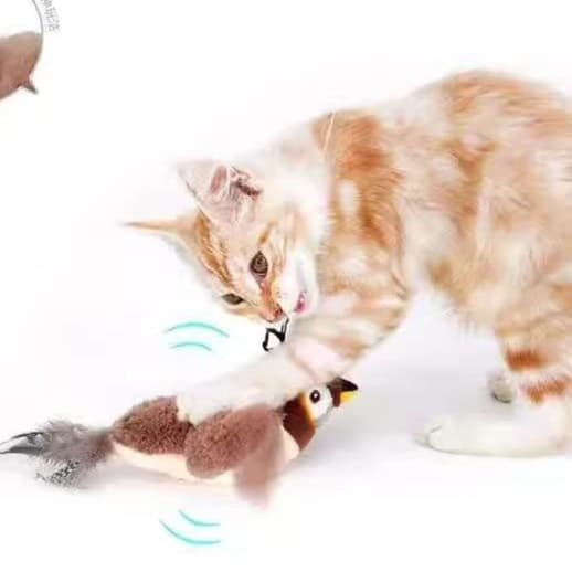 猫 おもちゃ モフモフ小鳥の電動じゃらし