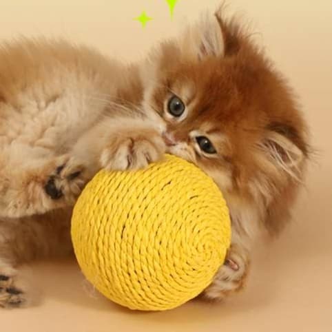 猫 おもちゃ もこもこ紙縄ボール 猫じゃらし