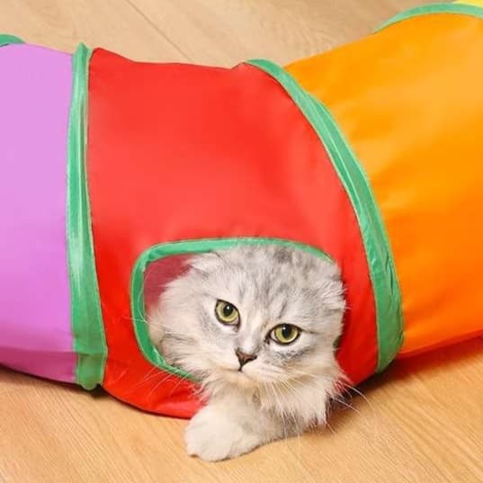 猫 おもちゃ 折りたためる トンネル型 キャットハウス