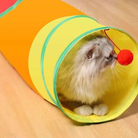 猫 おもちゃ 折りたためる トンネル型 キャットハウス