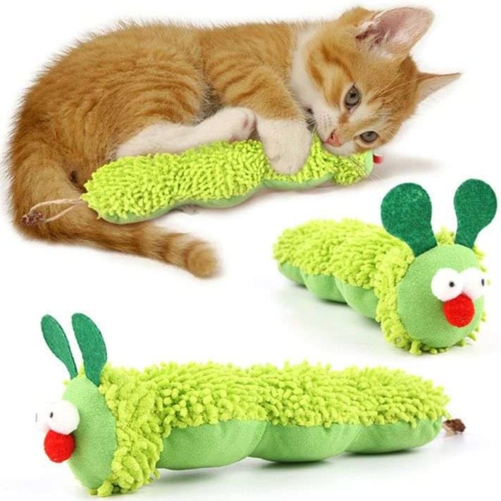 猫 おもちゃ もこもこ芋虫の猫じゃらし