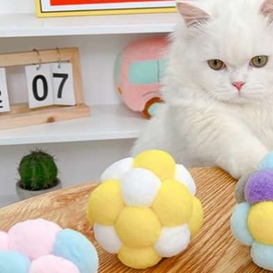 猫 おもちゃ もこもこボール型 猫じゃらし