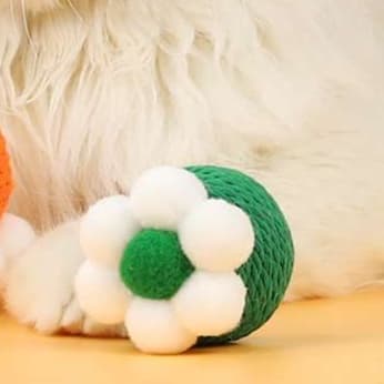 猫 おもちゃ お花のコットンボール・ねこじゃらし