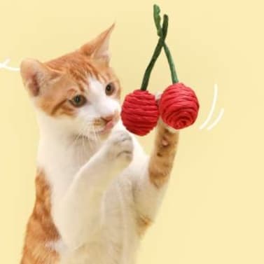 猫 おもちゃ やさい・くだもの猫じゃらし手作り細工