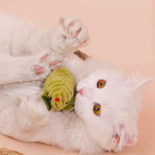 猫 おもちゃ ねずみさんの天然シナ麻猫じゃらし