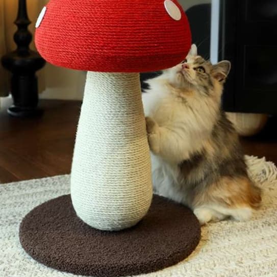 猫 おもちゃ きのこ型 麻縄 猫じゃらし