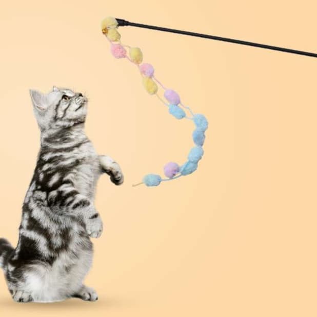 猫 おもちゃ もふもふ玉つぶし猫じゃらし