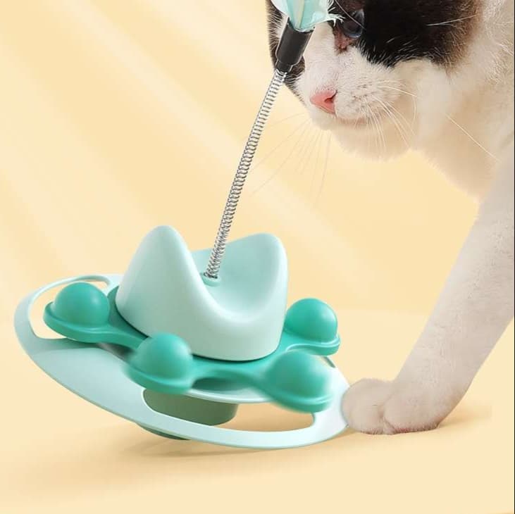 猫 おもちゃ 三層回転式 もふもふ羽根じゃらし