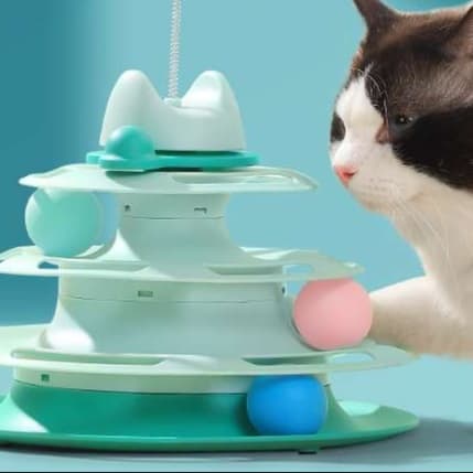 猫 おもちゃ 三層回転式 もふもふ羽根じゃらし