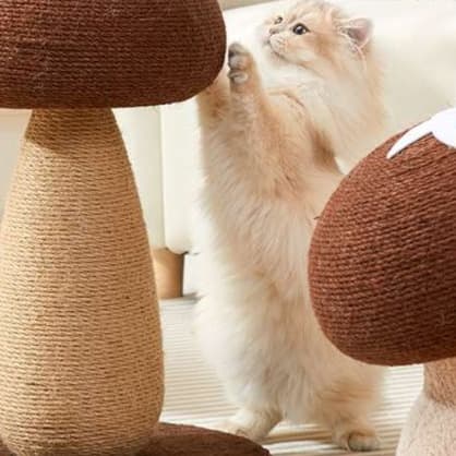 猫 おもちゃ キノコ型 据え置き 猫じゃらし