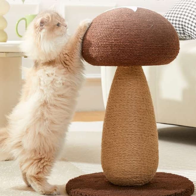 猫 おもちゃ キノコ型 据え置き 猫じゃらし