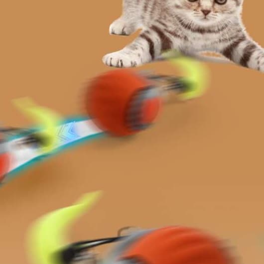 猫 おもちゃ 自動回転式 猫じゃらし ボール
