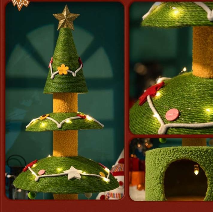 猫 おもちゃ クリスマスツリー型キャットハウス