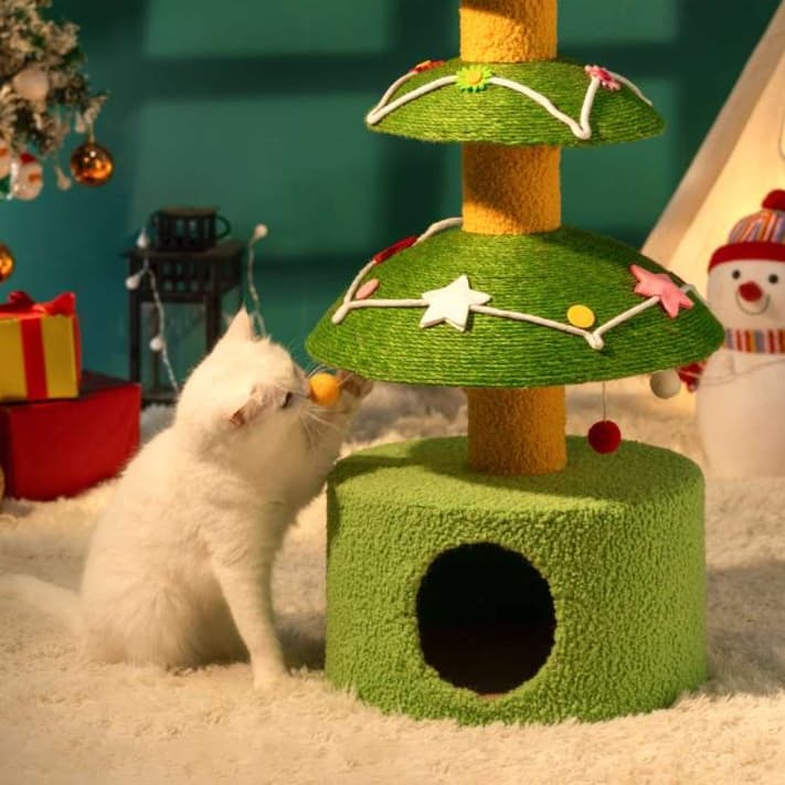 猫 おもちゃ クリスマスツリー型キャットハウス