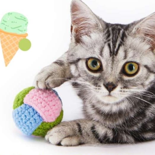 猫 おもちゃ 夏涼やか ニットボール猫じゃらし