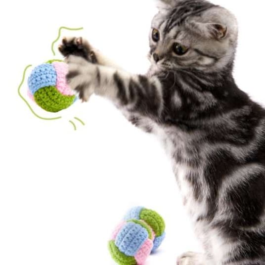 猫 おもちゃ 夏涼やか ニットボール猫じゃらし