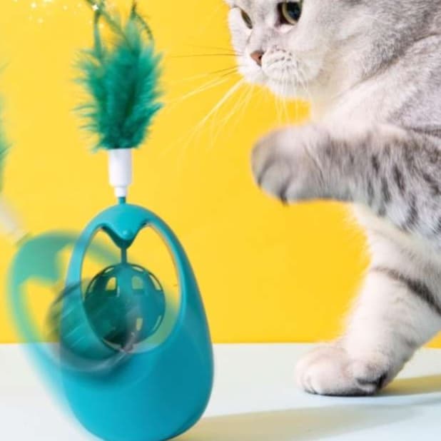 猫 おもちゃ くるくるバランス羽根じゃらし