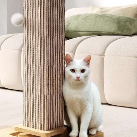 猫 おもちゃ 天然木の和モダン 据え置き型 爪とぎポール