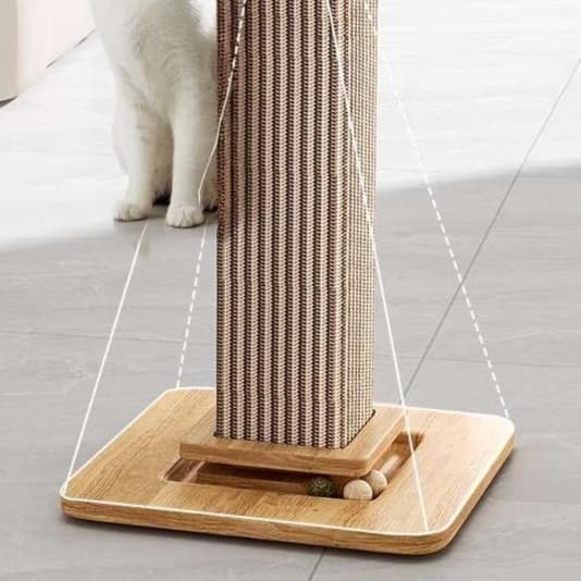 猫 おもちゃ 天然木の和モダン 据え置き型 爪とぎポール