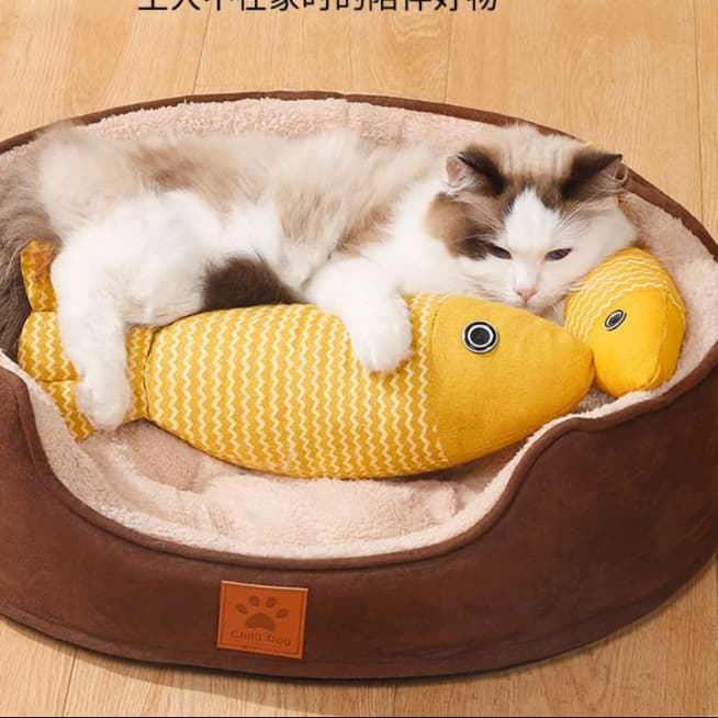 猫 おもちゃ もちもちお魚の癒やし枕