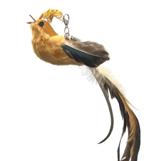 猫 おもちゃ 鳥の羽根付き ゆらゆら猫じゃらし