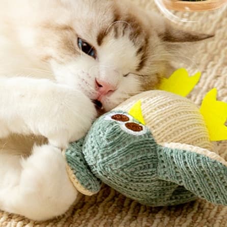 猫 おもちゃ もふもふペンギン型噛み心地抜群の知育玩具