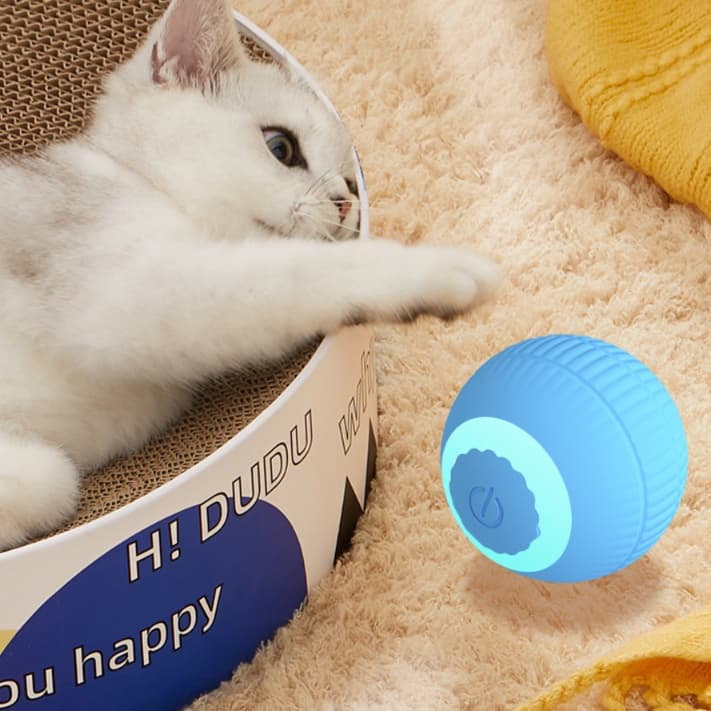 猫 おもちゃ 自動回転式ボール型猫じゃらし
