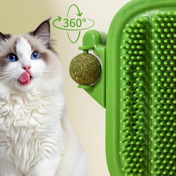 猫 おもちゃ 回転式キャットブラシ＆まったりボール