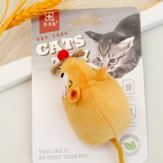 猫 おもちゃ もちもちネズミの壁飾り