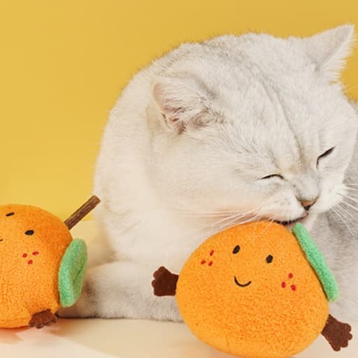 猫 おもちゃ みかんさん ぬいぐるみ猫じゃらし