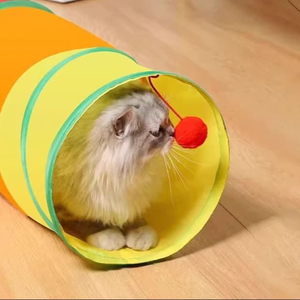 猫 おもちゃ コンパクト収納 トンネル型 猫じゃらし