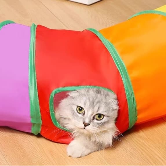 猫 おもちゃ コンパクト収納 トンネル型 猫じゃらし