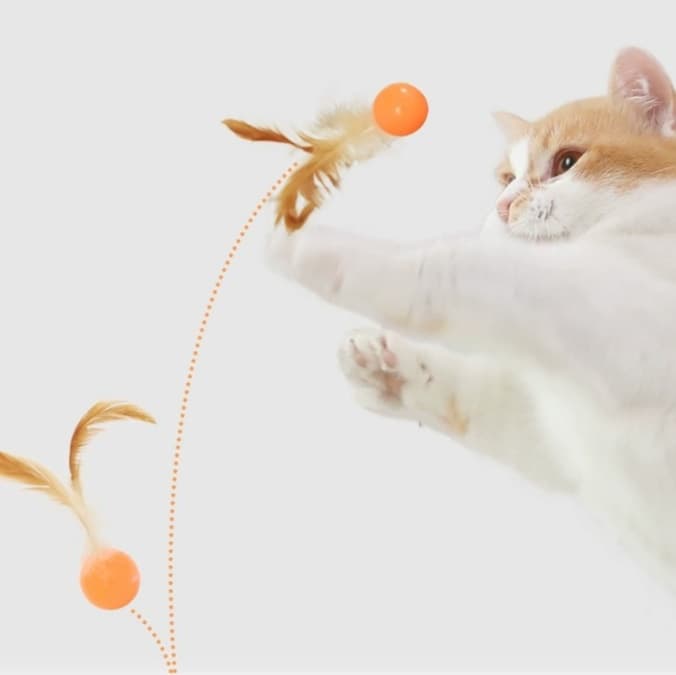 猫 おもちゃ ふわふわ弾むじゃらし玉