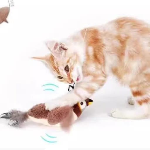 猫 おもちゃ 動く小鳥の羽ばたき猫じゃらし
