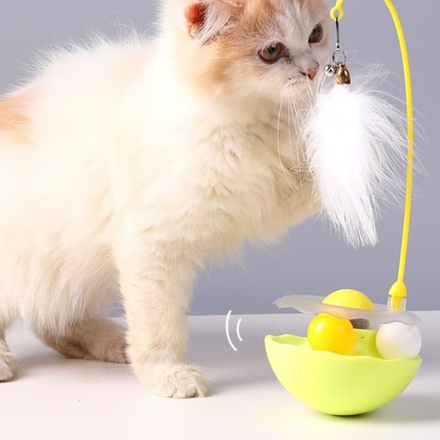猫 おもちゃ 倒れない回転おきあがりじゃらし