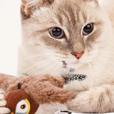 猫 おもちゃ 鳴き声付きぬいぐるみ型猫じゃらし